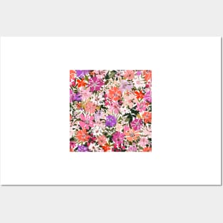 Modern Floral Illustration, Colorful Wild Flowers art 7 Posters and Art